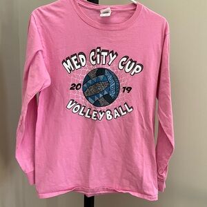 Fruit of the Loom Pink Med City Cup Volleyball Tee